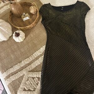 Windsor Black and Gold Asymmetrical Dress